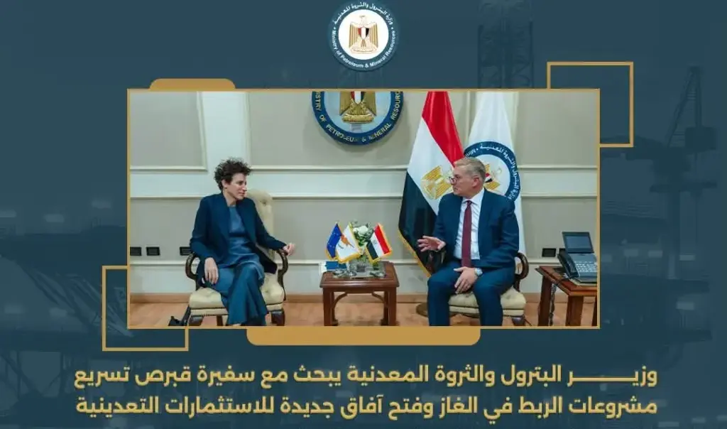 وزير البترول يبحث مع سفيرة قبرص تسريع مشروعات الربط في الغاز وفتح آفاق جديدة للاستثمارات التعدينية