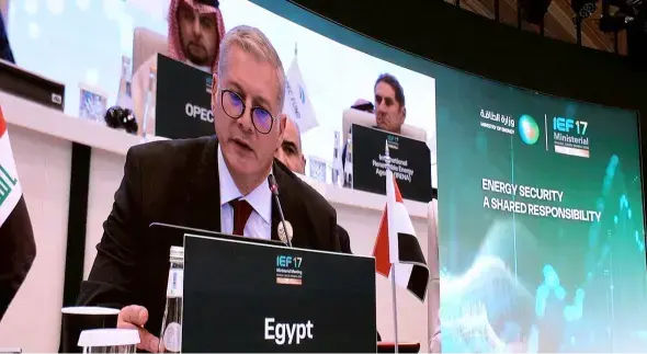 كريم بدوي من الرياض: أمن الطاقة يتطلب زيادة الاستثمارات والتكامل الإقليمي وتعزيز التعاون الدولي